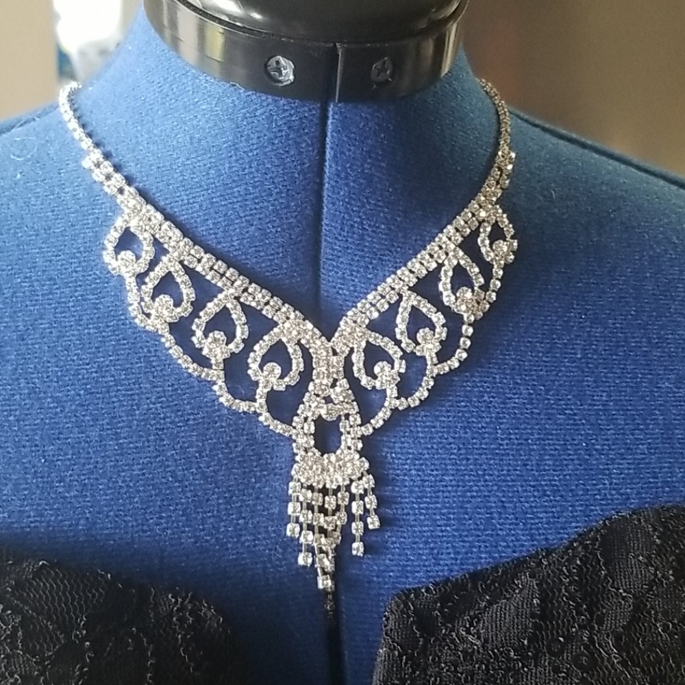 Australian crystal bridal necklace and earrings BN